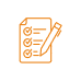 ícone check list laranja