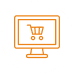 ícone computador com carinho laranja